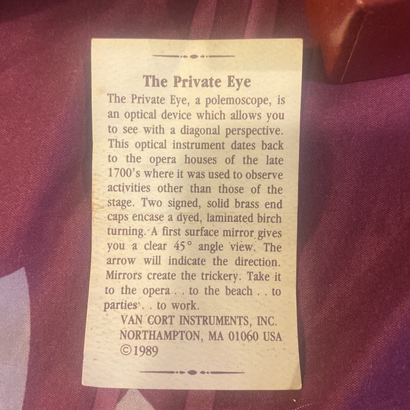 Vintage Van Cort the private eye a polemoscope . - Picture 7 of 7